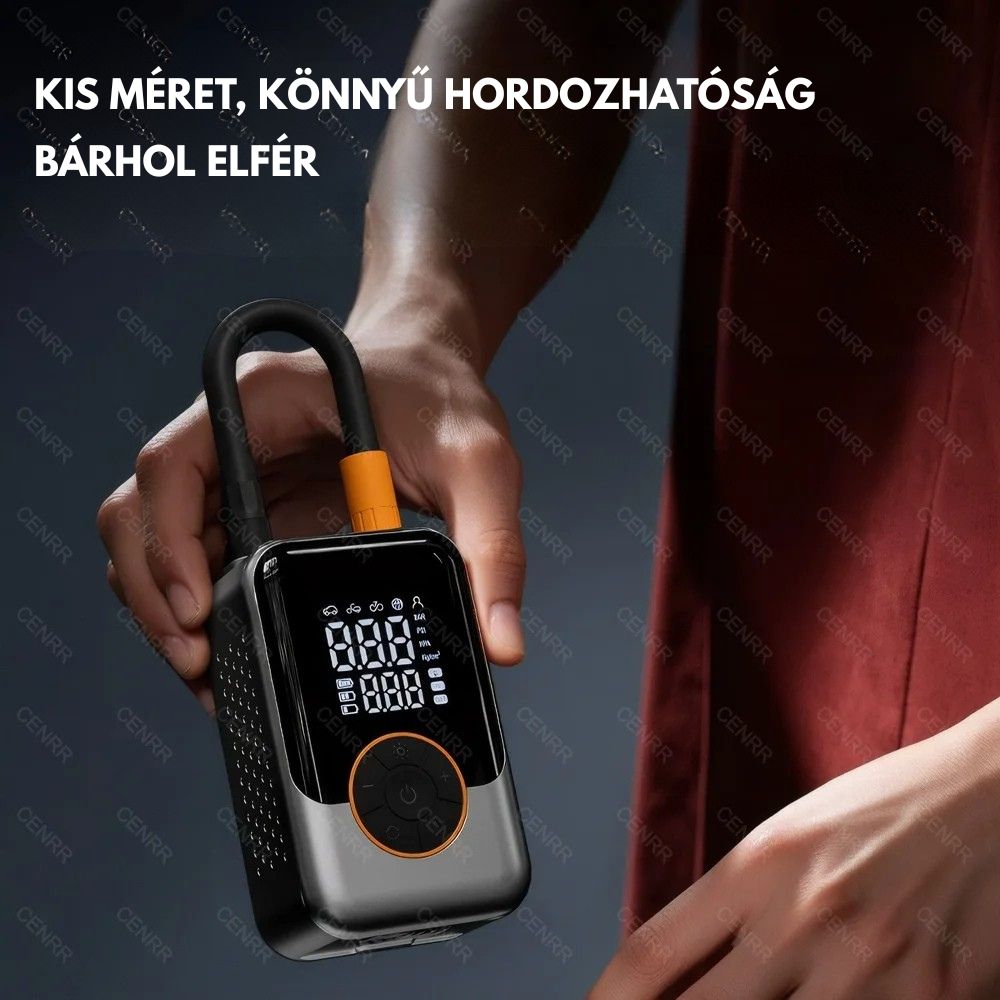 Hordozható elektromos kompresszor autóhoz, motorhoz, biciklihez és labdákhoz!