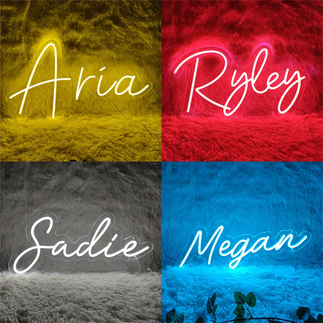 Egyedi LED neon tábla – személyre szabott névvel gyerekeknek és tiniknek, különleges ajándék, trendi fali dekoráció