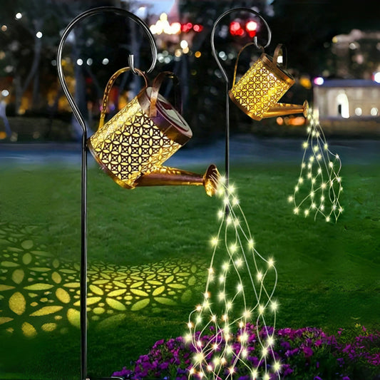 Napelemes locsoló dekor - kültéri, vízálló, kerti dekoráció fényfüzérrel