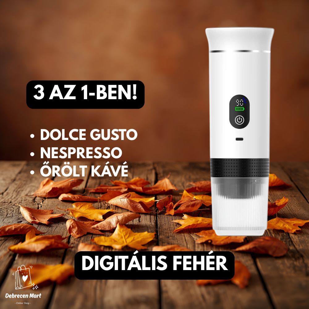 Hordozható mini kávéfőző - Új, digitális modell! 30 000 Ft felett ingyenes szállítás!