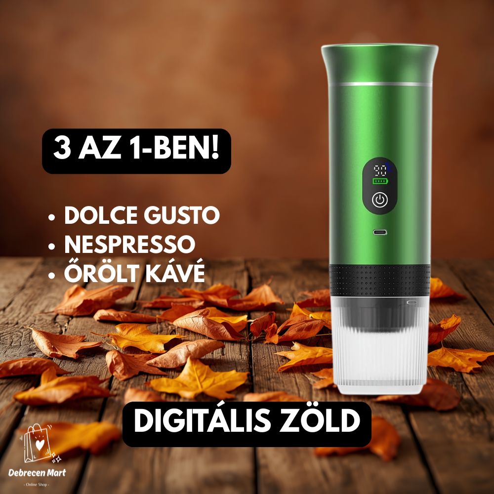 Hordozható mini kávéfőző - Új, digitális modell! 30 000 Ft felett ingyenes szállítás!