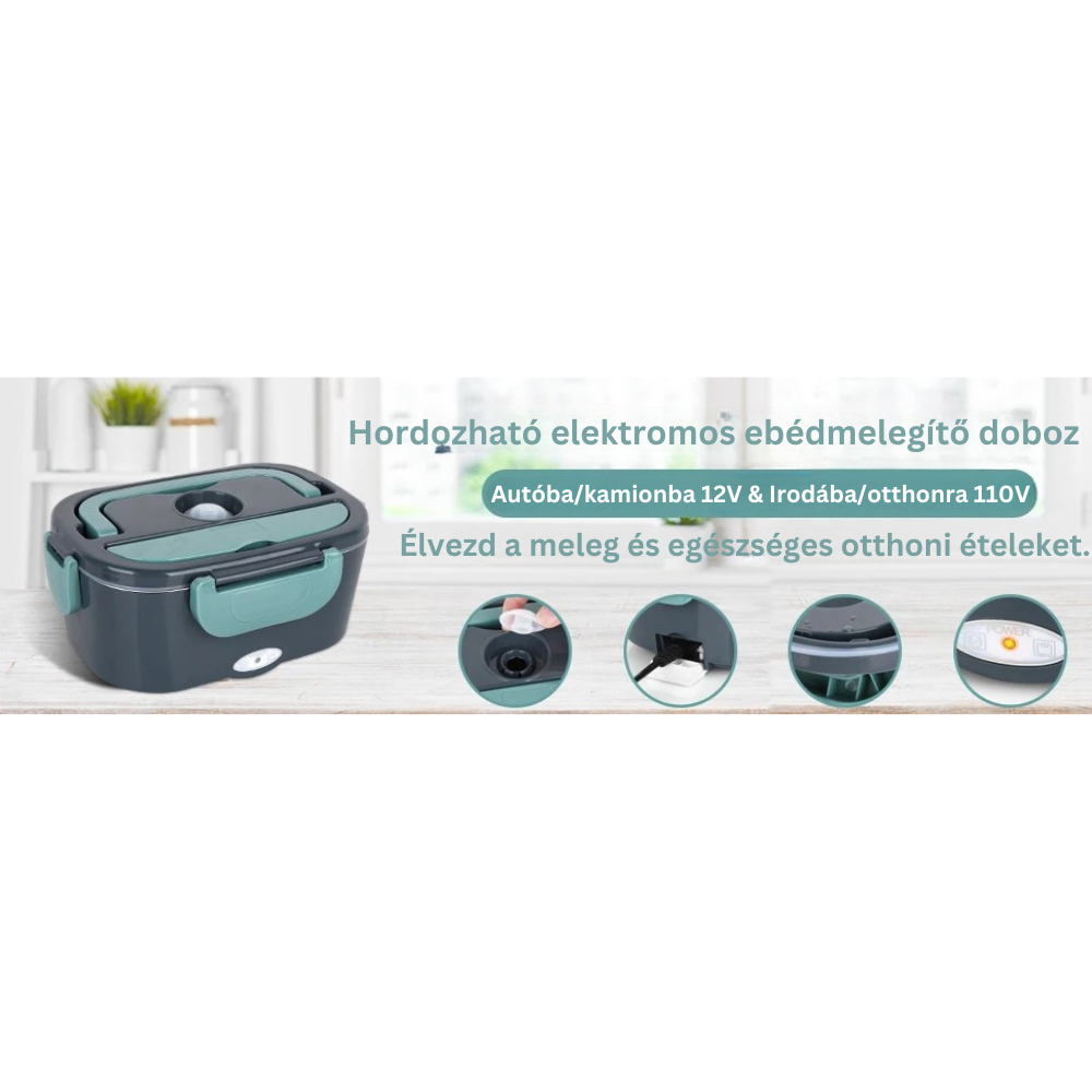 Elektromos ételmelegítő INGYEN táskával – 1,5L, 60W