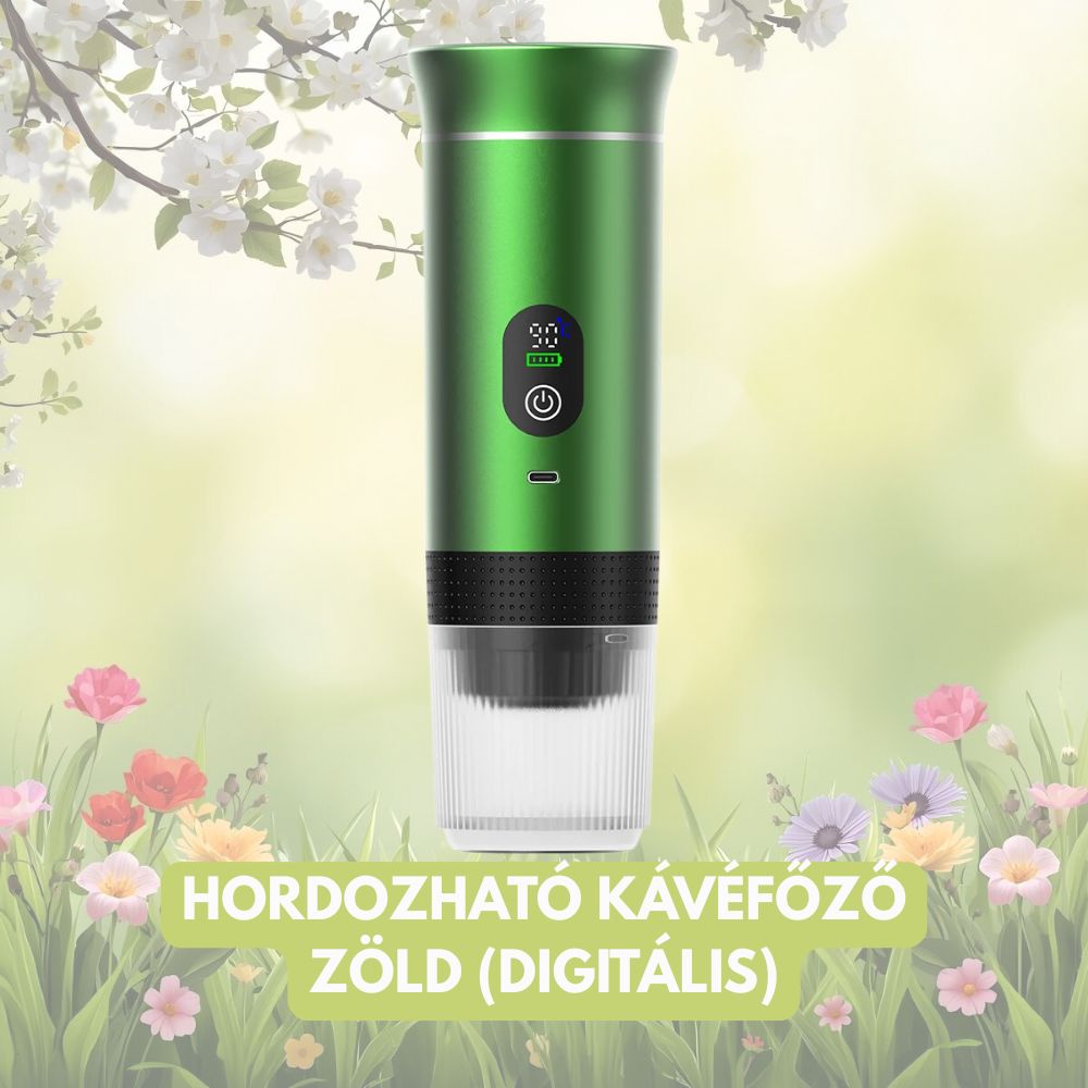 Hordozható mini kávéfőző - Új, digitális modell! 30 000 Ft felett ingyenes szállítás!