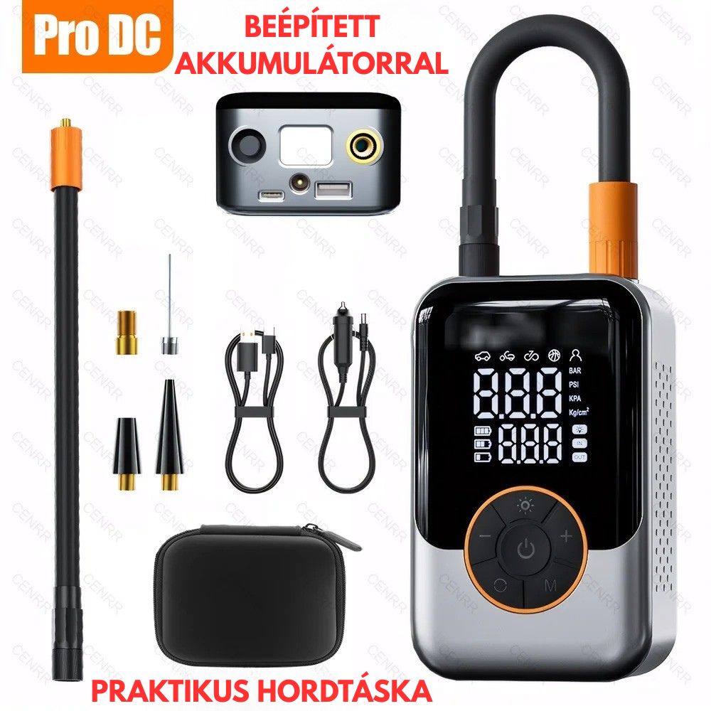 Hordozható elektromos kompresszor autóhoz, motorhoz, biciklihez és labdákhoz!