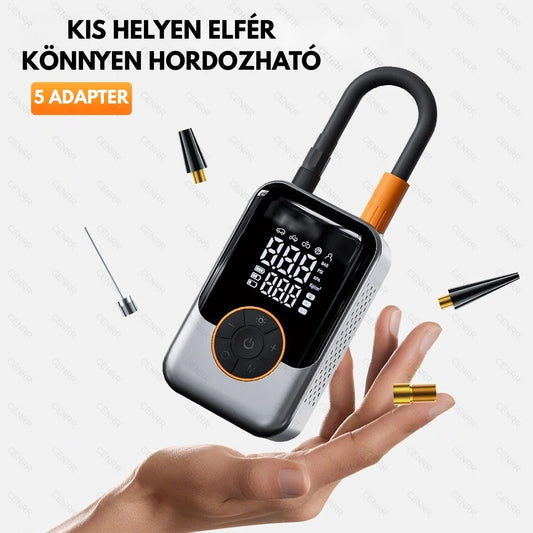Hordozható elektromos kompresszor autóhoz, motorhoz, biciklihez és labdákhoz!